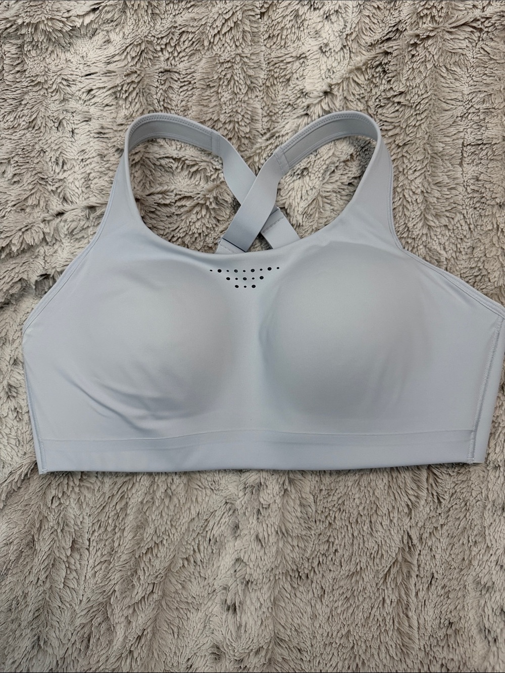 Athleta Light Gray Cross-Back Seamless Sports Bra